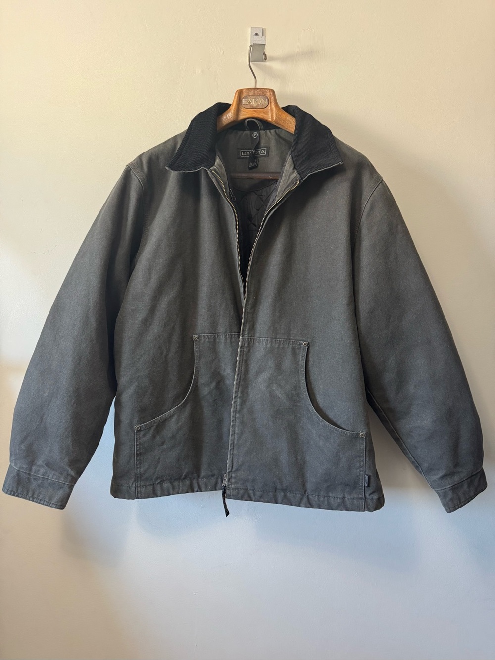 Dakota Men's Charcoal Heavy Duty Canvas Work Field Jacket - Quilted Liner XL